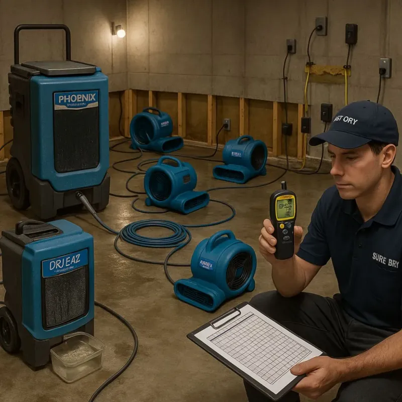 Structural Drying and Dehumidification process in Franklin County, PA